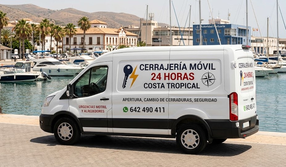 Furgoneta de cerrajero de urgencia en la costa de Granada